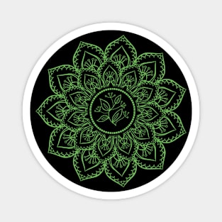 Green Plant Mandala Magnet